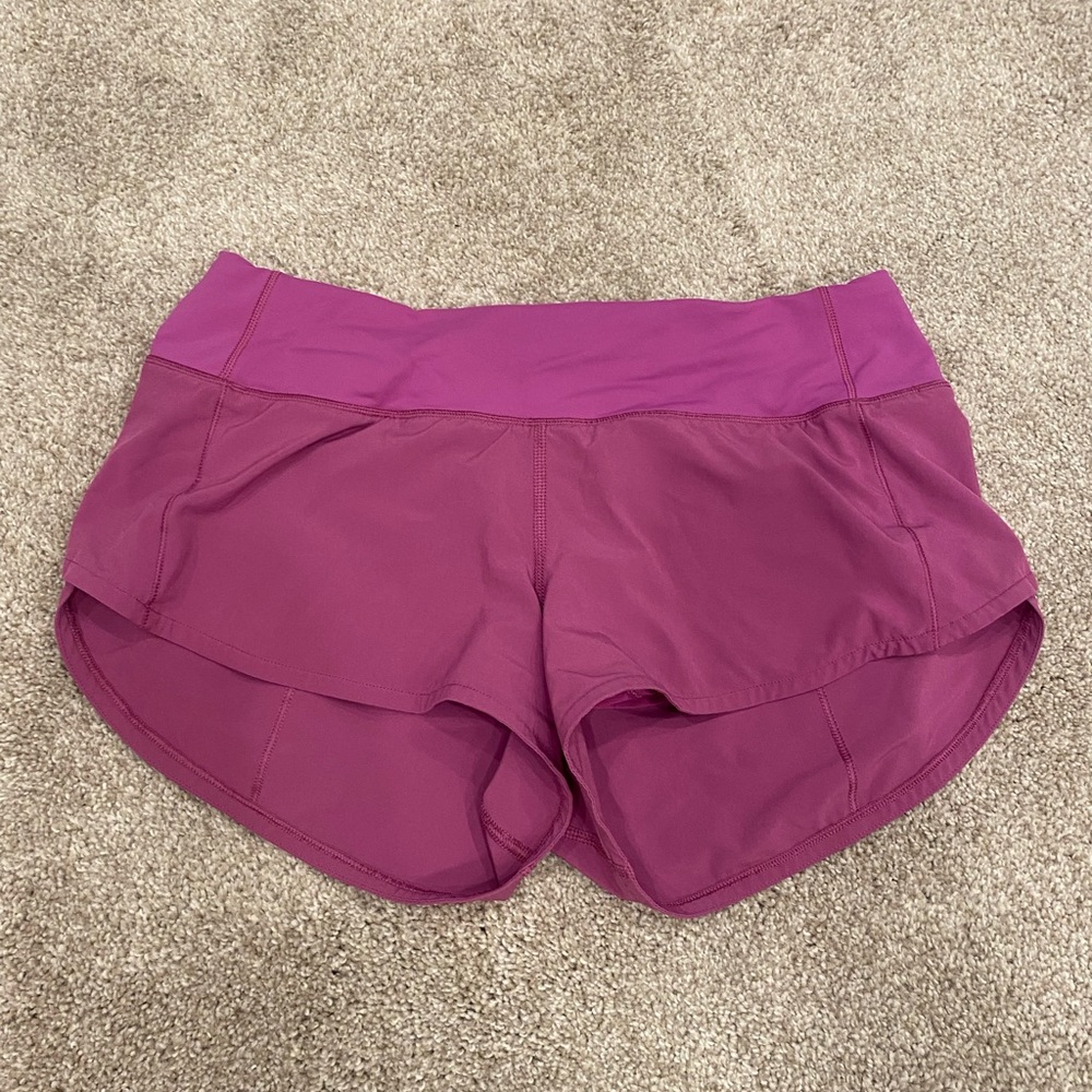 Pink lululemon speed up shorts 2.5 inch inseam